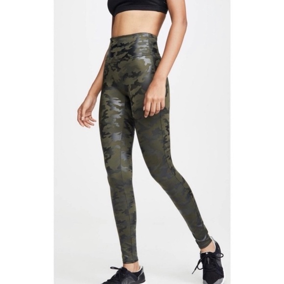 NWT Spanx Matte Green Cami Faux-Leather Leggings High Waisted Size 2X - Picture 1 of 7